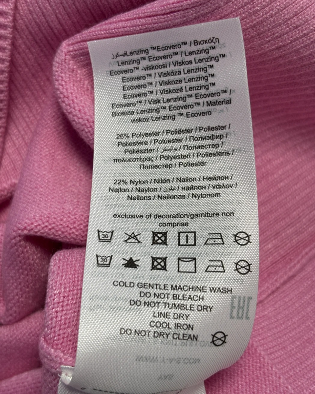 Y.A.S Pink Crew Neck Ribbed Hem Knit Sweater W/Tags