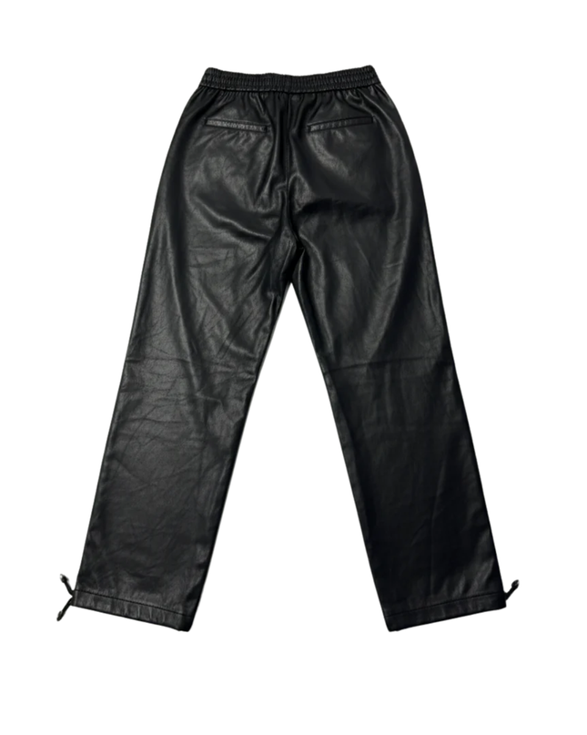 Zara Black Faux Leather Jogger Pants