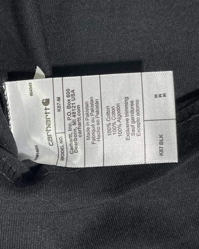 Carhartt Men's K87 Loose Fit Short-Sleeve Pocket T-Shirt - Black W/Tags