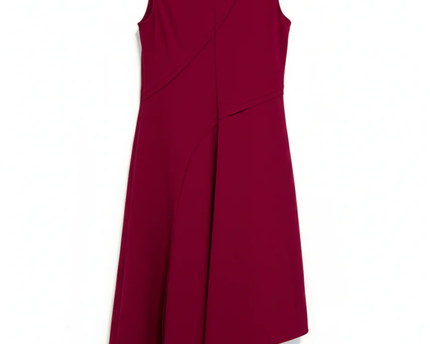 DKNY Magenta Asymmetrical Hem Sleeveless Dress