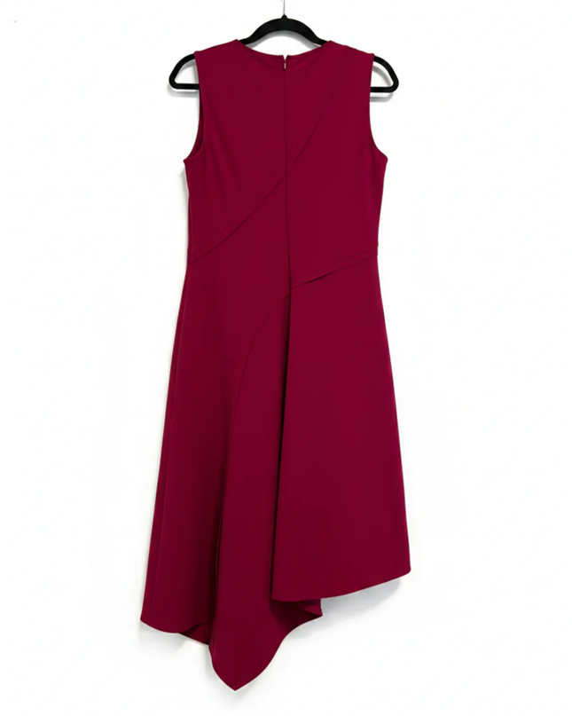 DKNY Magenta Asymmetrical Hem Sleeveless Dress