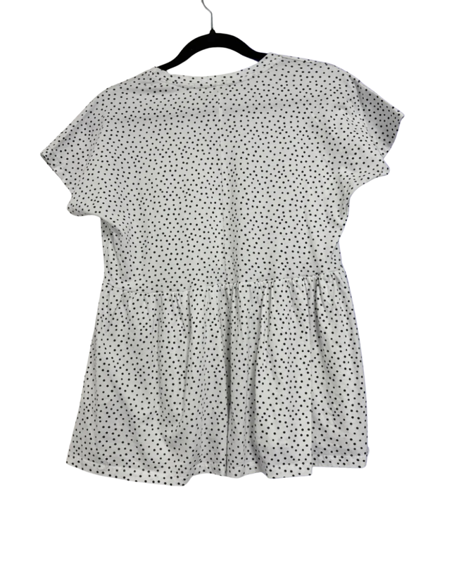 KOTON White with black polka dots Peplum Top