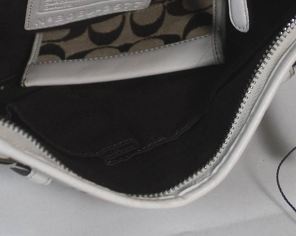 Coach Brown/White Signature Logo Hobo Shoulder Bag