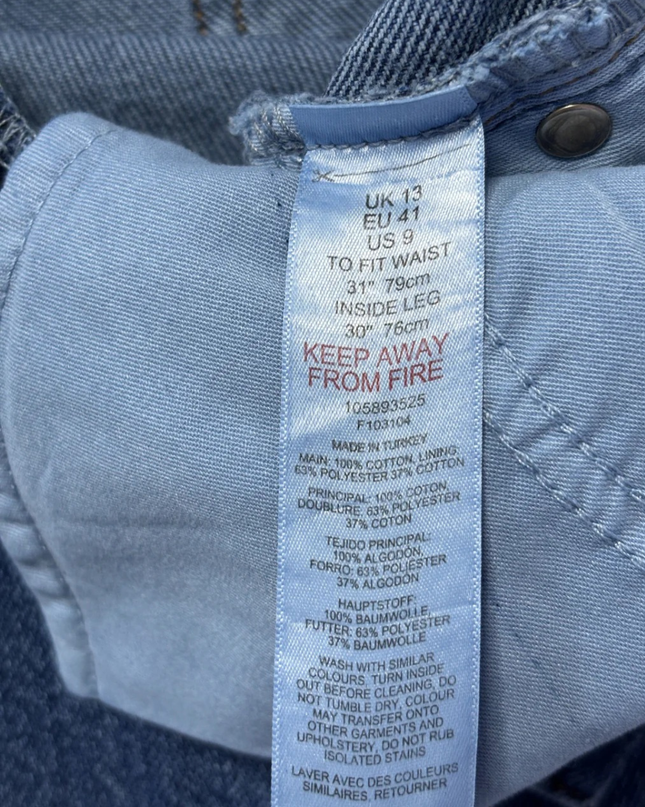 Topshop Blue Kort Straight Leg Jeans W/Tags