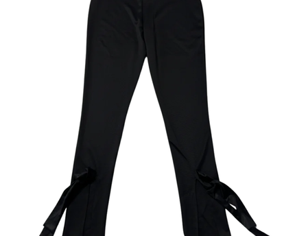 Asos Black Tie Hem High-Waisted Slim Pants