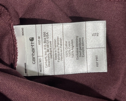 Carhartt Burgundy Heavyweight Loose Fit Pocket T-Shirt W/Tags