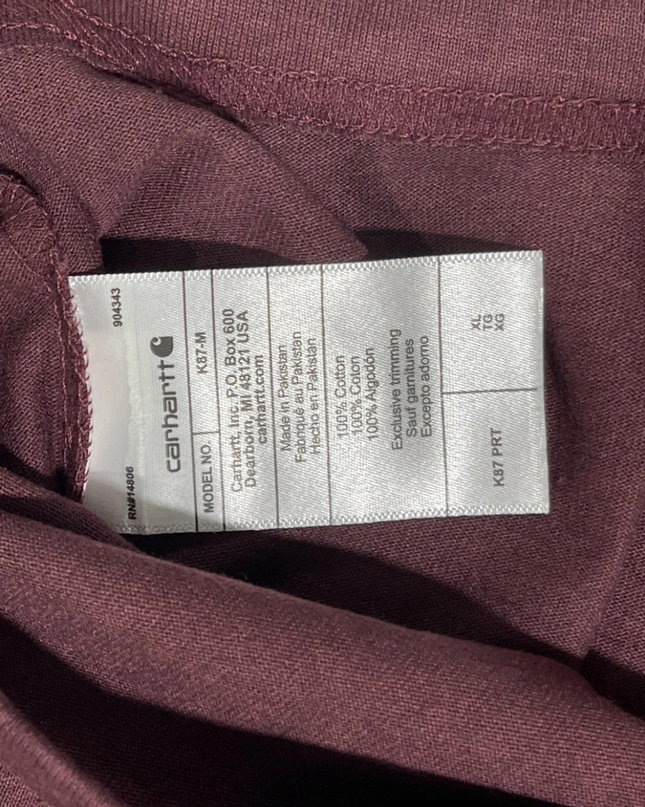Carhartt Burgundy Heavyweight Loose Fit Pocket T-Shirt W/Tags