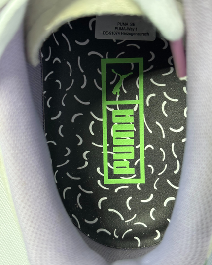 Puma Grey and Purple Suede Platform Trace Sneakers