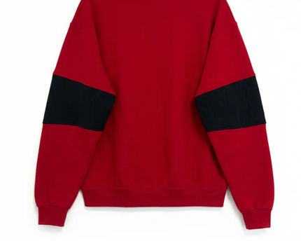 Reworked Polo Ralph Lauren Red Polo Bear Colorblock Sweatshirt