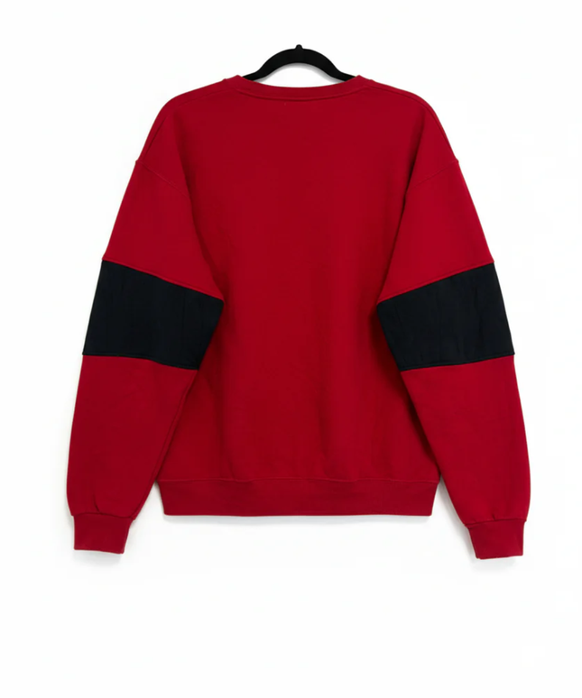 Reworked Polo Ralph Lauren Red Polo Bear Colorblock Sweatshirt