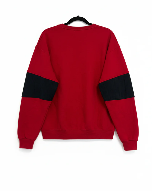 Reworked Polo Ralph Lauren Red Polo Bear Colorblock Sweatshirt