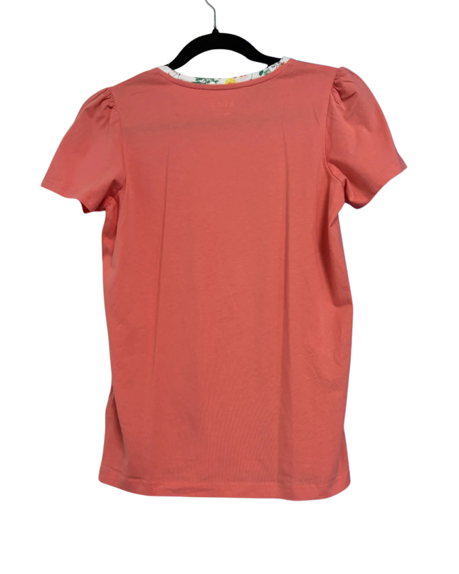 Tchibo Coral T-Shirt with Floral Print Accents