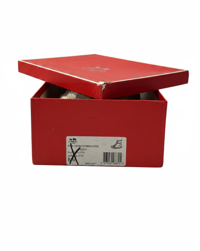 Coach Putty Pita Signature Quilted High-Top Sneakers W/Box