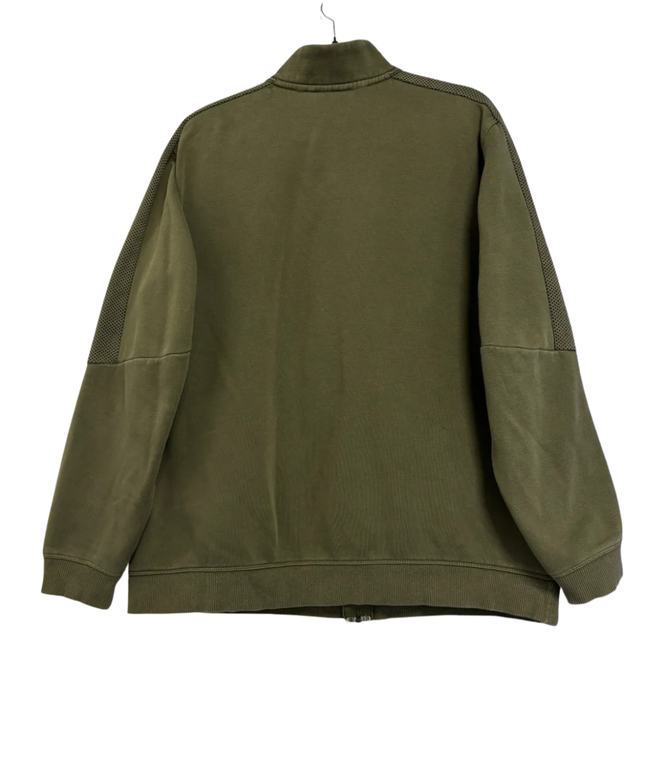 Puma Olive Green Mesh-Detail Full-Zip Track Jacket