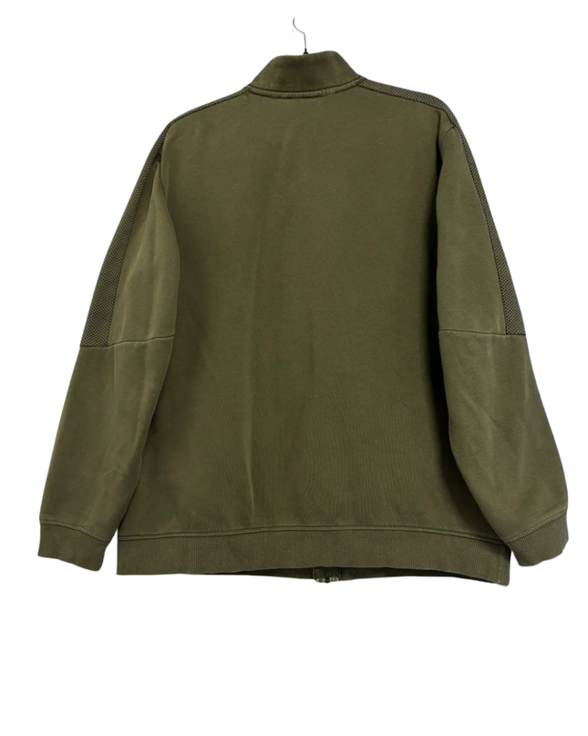 Puma Olive Green Mesh-Detail Full-Zip Track Jacket