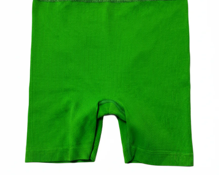 PrettyLittleThing Bright Green Ribbed Lace Trim Shorts W/Tags