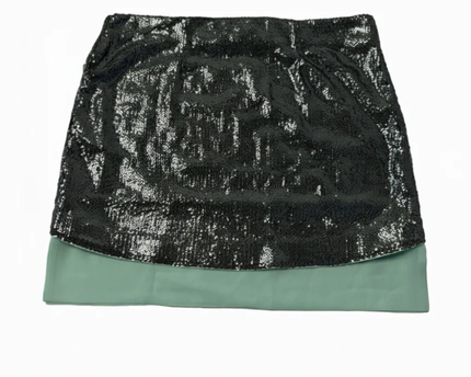 Massimo Dutti Silver Sequin Mini Skirt W/TAG