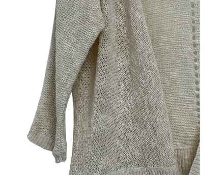 ROXY Cream Open Knit Relaxed Cardigan