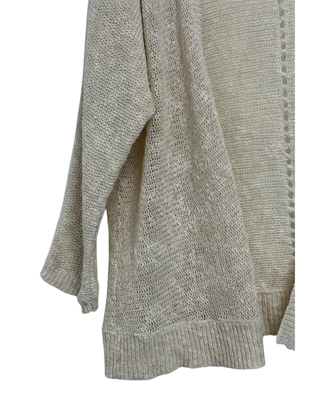 ROXY Cream Open Knit Relaxed Cardigan