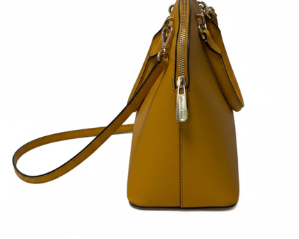 Michael Kors Yellow Saffiano Leather Dome Satchel Bag