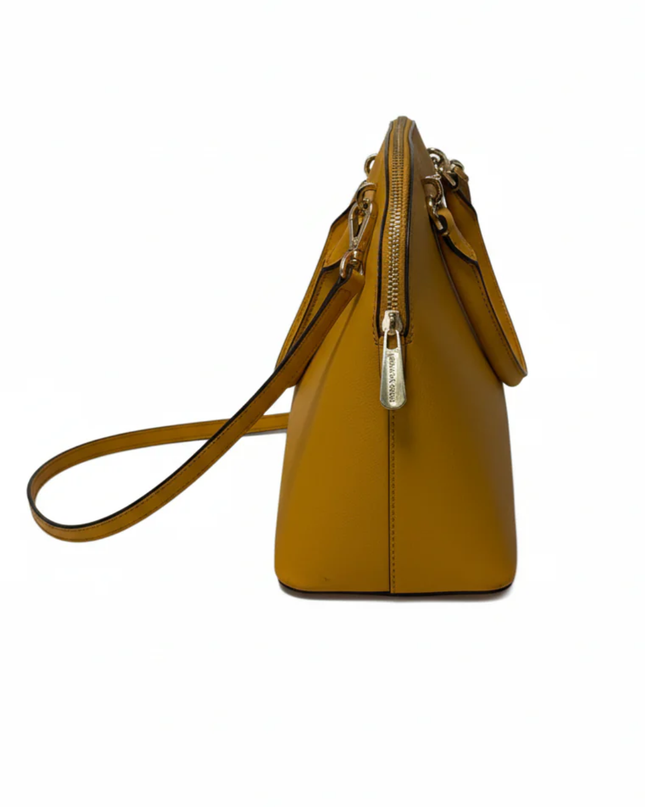 Michael Kors Yellow Saffiano Leather Dome Satchel Bag