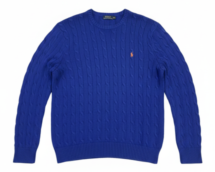 Polo Ralph Lauren Blue Cable-Knit Crewneck Sweater