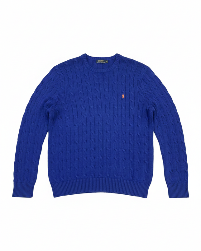 Polo Ralph Lauren Blue Cable-Knit Crewneck Sweater