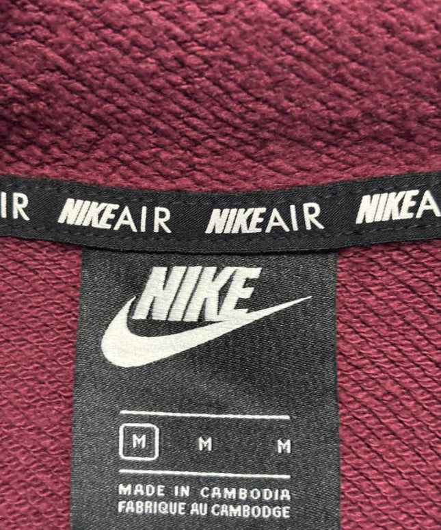 Nike Burgundy Air Cropped Full-Zip Hoodie