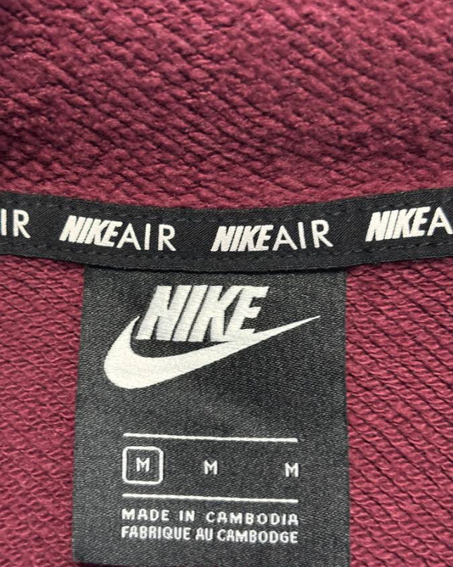 Nike Burgundy Air Cropped Full-Zip Hoodie