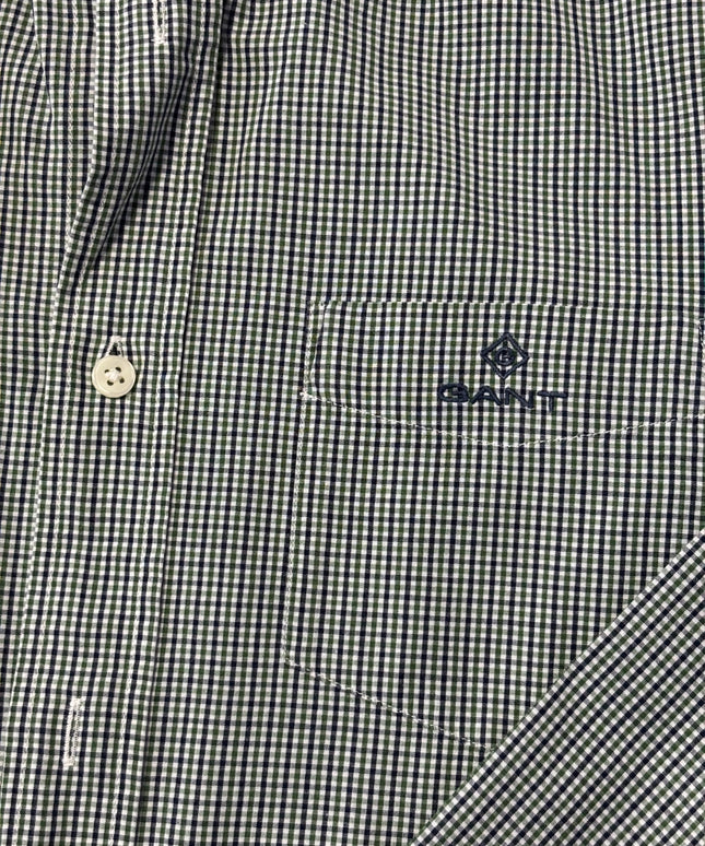 GANT Green Checkered Regular Fit Button-Down Shirt