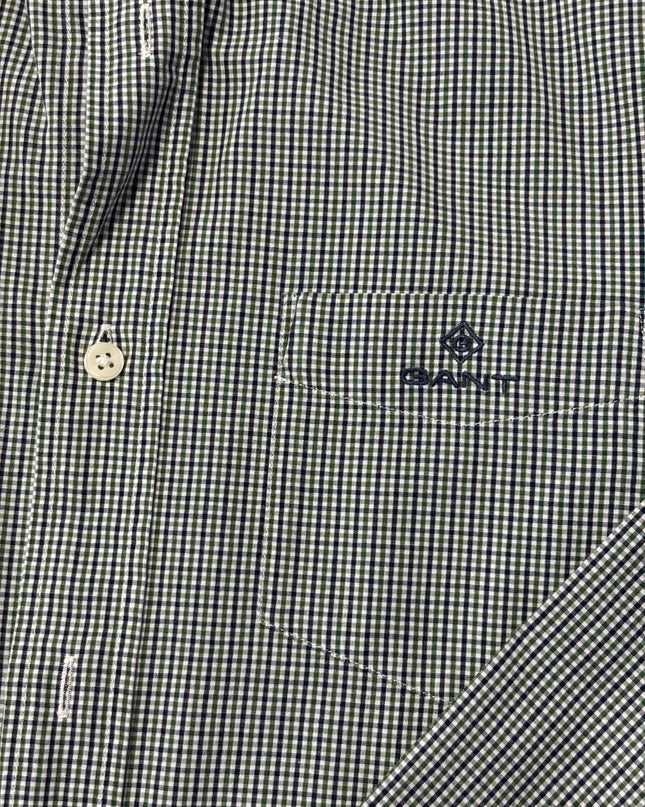 GANT Green Checkered Regular Fit Button-Down Shirt