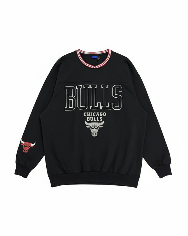Defacto Black NBA Chicago Bulls Graphic Sweatshirt