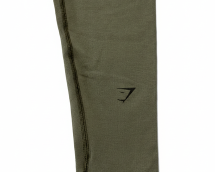 Gymshark Seamless High-Waisted Ribbed Olive Green Leggings