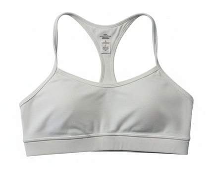 Lululemon White Flow Y Light Support Sports Bra