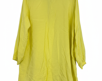 DeFacto Yellow Quarter-Zip Long Sleeve Tunic Dress
