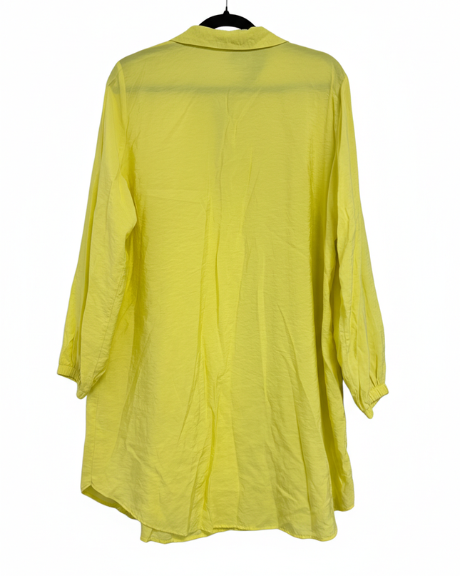 DeFacto Yellow Quarter-Zip Long Sleeve Tunic Dress