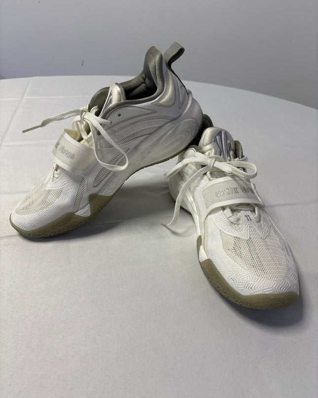 Anta White Silver Emblem Low Top Sneakers