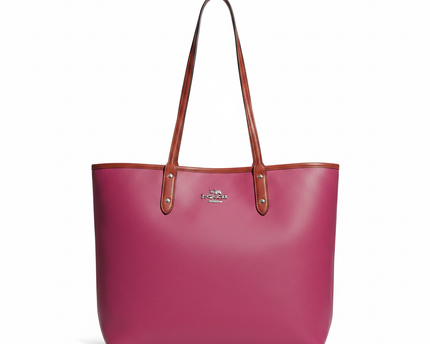 Coach Pink Pebbled Leather City Tote Bag