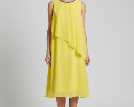The Collection Debenhams Yellow Embellished Layered Sleeveless Dress