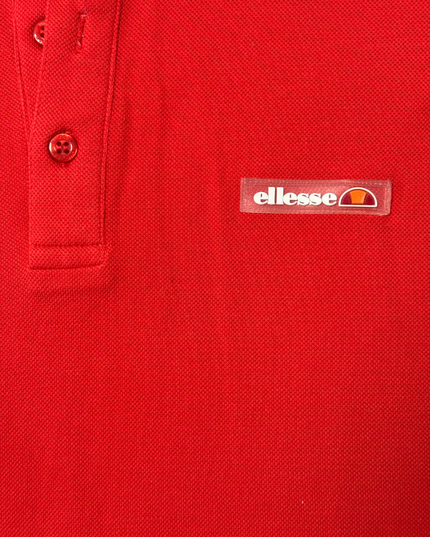 Ellesse Retro Classic Red Piqué Polo Shirt - S