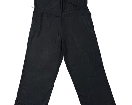 American Eagle Black Draped Surplice Front Spaghetti Strap Knit Jumpsuit