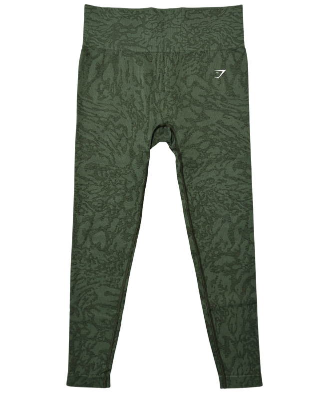 Gymshark Adapt Animal Seamless Olive Green High Waisted Leggings