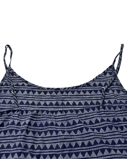 Boom Shankar Navy Blue Tribal Print Cotton Cami Top