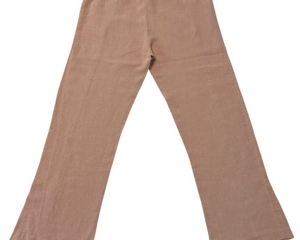 LNIN Dusty Rose Linen-Blend Cropped Camp Collar Shirt & Split-Hem Trousers Suit