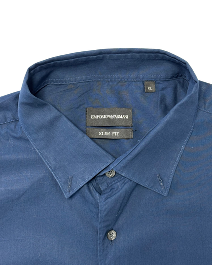 Emporio Armani Slim Fit Blue Dress Shirt - M