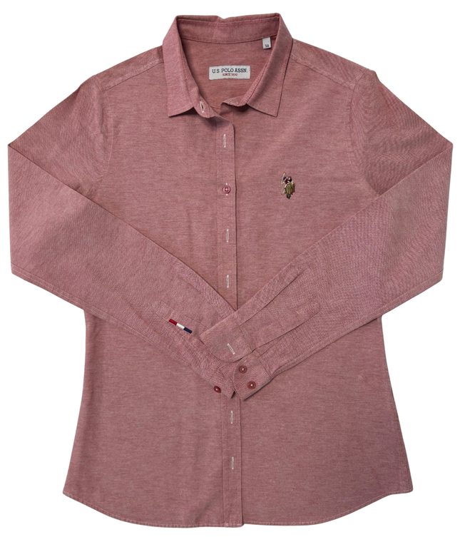 U.S. Polo Assn. Heather Rose Fitted Oxford Button-Down Shirt
