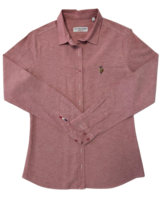 U.S. Polo Assn. Heather Rose Fitted Oxford Button-Down Shirt