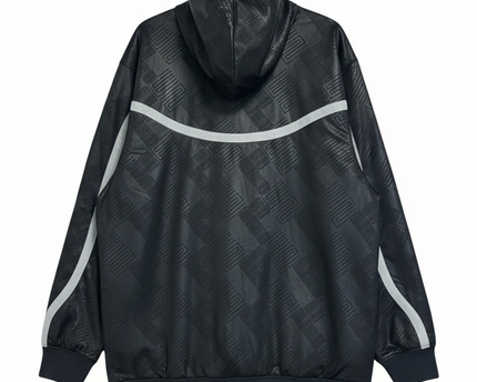 Jordan Black Embossed Pattern Zip-Up Hoodie Jacket