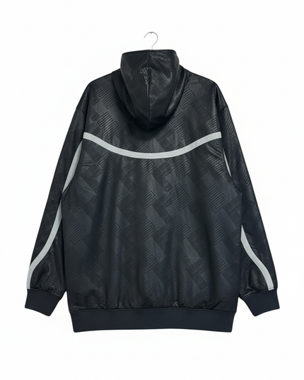 Jordan Black Embossed Pattern Zip-Up Hoodie Jacket