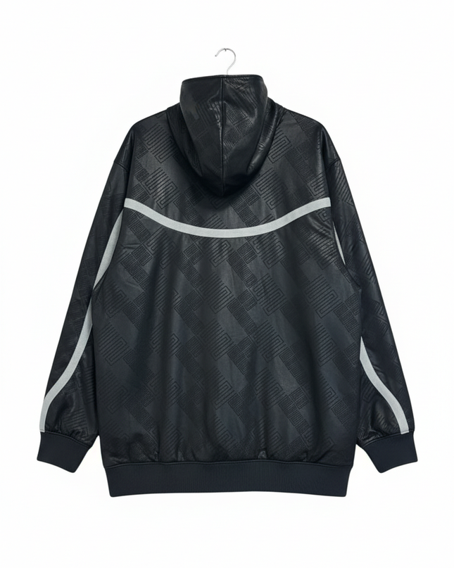 Jordan Black Embossed Pattern Zip-Up Hoodie Jacket